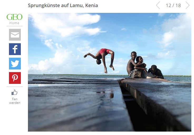 Sprungkünste aus Lamu, Kenia